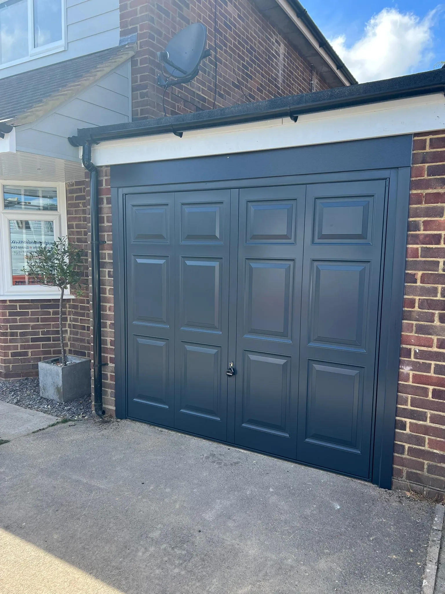 black div garage door